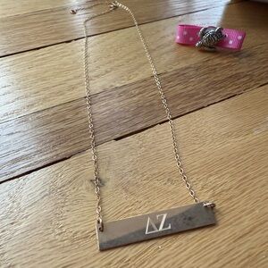 Delta Zeta Gold Bar Necklace